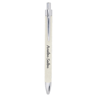 White Leatherette Ballpoint Pen