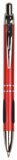 Gloss Red Anodized Aluminum Ballpoint Pen with Rubber Gripper