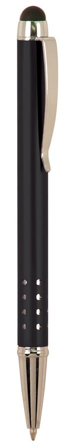Gloss Black Anodized Aluminum Ballpoint Pen with Stylus