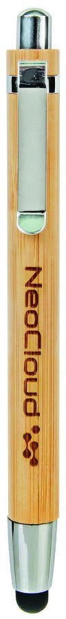 Bamboo Ballpoint Pen with Stylus Tip