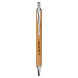 Bamboo Ballpoint Pen with Silver Trim
