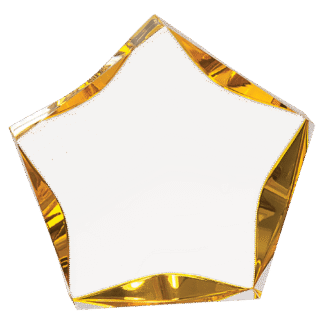 5" Clear & Gold Luminary Premier Acrylic