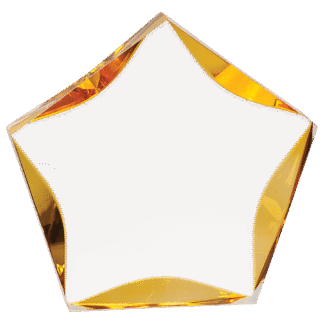7" Clear & Gold Luminary Premier Acrylic