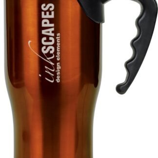 16 oz. Gloss Orange Travel Mug with Handle