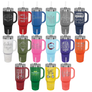 40 oz Polar Camel Travel Mug with Handle Includes Lid and Straw