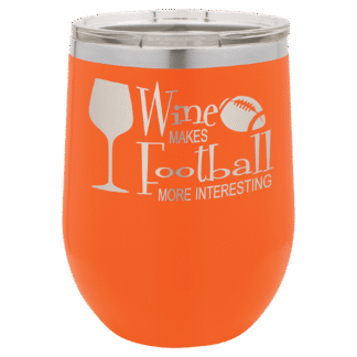 Orange 12 oz. Polar Camel Stemless Wine Tumbler