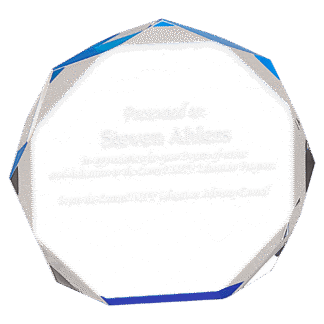 5" Blue Octagon Acrylic