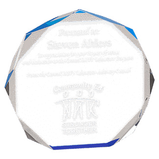 6" Blue Octagon Acrylic