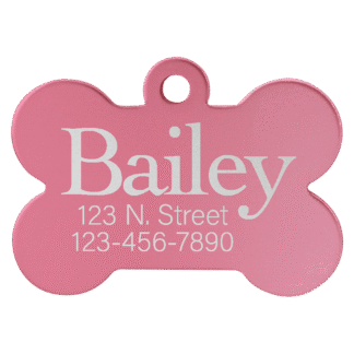 Pink Anodized Aluminum Bone Pet Tag