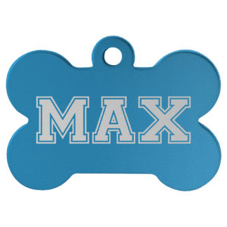 Blue Anodized Aluminum Bone Pet Tag