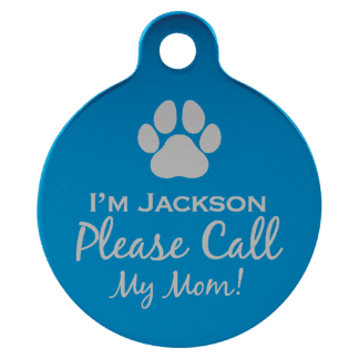Blue Anodized Aluminum Round Pet Tag