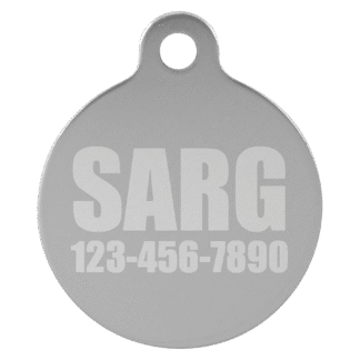 Silver Anodized Aluminum Round Pet Tag