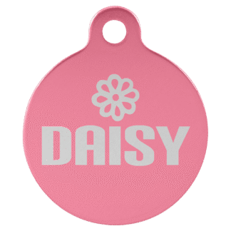 Pink Anodized Aluminum Round Pet Tag