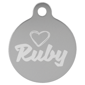 Silver Anodized Aluminum Round Pet Tag