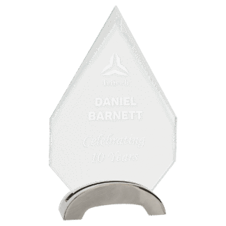 Diamond Platinum Glass with Arch Metal Base