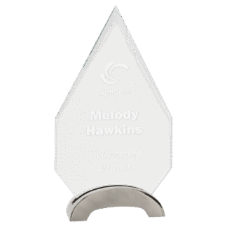 Diamond Platinum Glass with Arch Metal Base