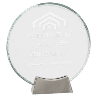 Round Platinum Glass with Full Metal Base