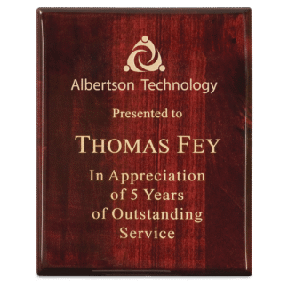 9" x 12" Premium Rosewood Piano Finish Plaque