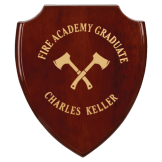 8 1/8" x 9 3/4" Rosewood Piano Finish Shield Plaque