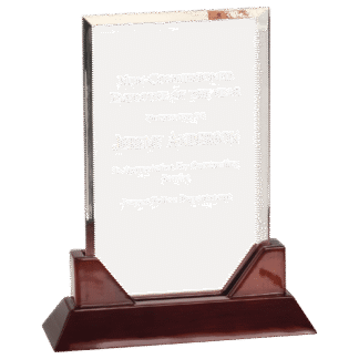 7 3/4" Rectangle Prestige Acrylic with Rosewood Piano Finish Base