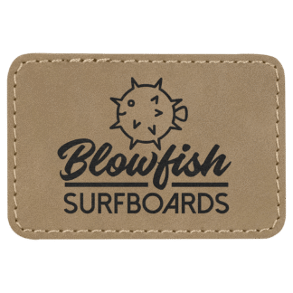 3" x 2" Light Brown Rectangle Laserable Leatherette Patch with Adhesive