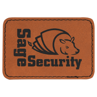 3" x 2" Rawhide Rectangle Laserable Leatherette Patch with Adhesive
