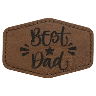 Dark Brown Leatherette Hex Patch