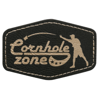 Black/Gold Leatherette Hex Patch