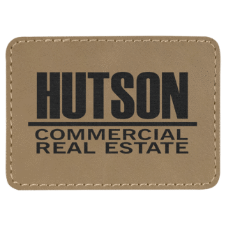 3 1/2" x 2 1/2" Light Brown Rectangle Leatherette Patch with Adhesive