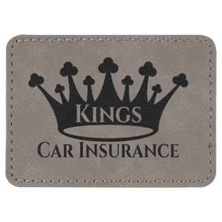 2 1/2" x 3 1/2" Gray Rectangle Leatherette Patch with Adhesive