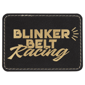 Rectangle Black/Gold Laserable Leatherette Patch with Adhesive