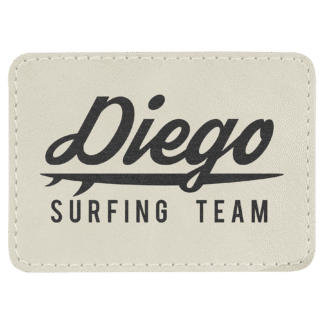 White Leatherette Rectangle Patch