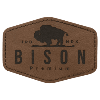 Dark Brown Leatherette Hex Patch