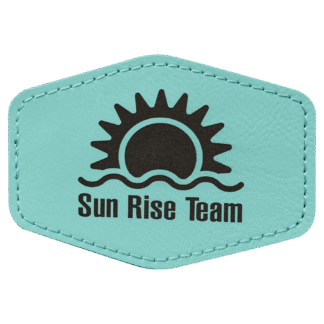 Teal Leatherette Hex Patch