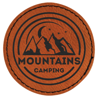 2 1/2" Rawhide Round Leatherette Patch with Adhesive