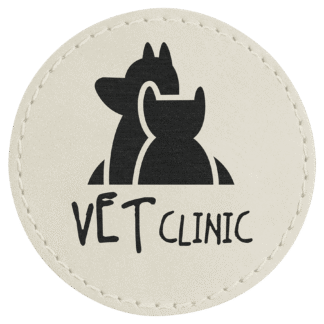 White Leatherette Round Patch