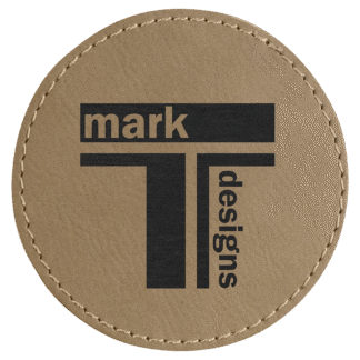 3" Light Brown Round Leatherette Patch with Adhesive