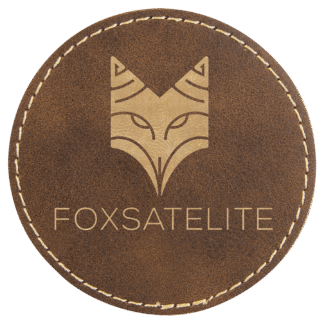 Round Rustic/Gold Laserable Leatherette Patch with Adhesive