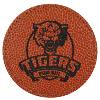 Basketball Leatherette Round Patch