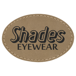 3" x 2" Light Brown Oval Leatherette Patch with Adhesive