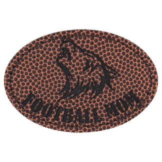 Football Laserable Leatherette Oval Patch with Adhesive