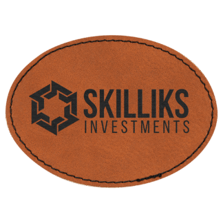 3 1/2" x 2 1/2" Rawhide Oval Leatherette Patch with Adhesive