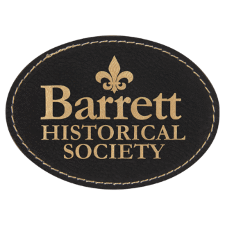 Oval Black/Gold Laserable Leatherette Patch with Adhesive