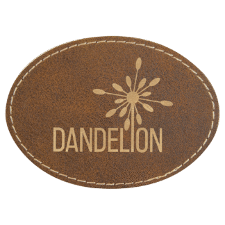 Oval Rustic/Gold Laserable Leatherette Patch with Adhesive