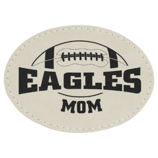 White Leatherette Oval Patch