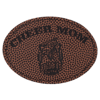 Football Laserable Leatherette Oval Patch with Adhesive