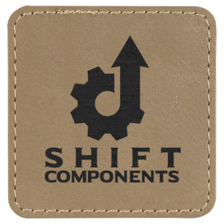 2 1/2" x 2 1/2" Light Brown Square Leatherette Patch with Adhesive