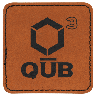 2 1/2" x 2 1/2" Rawhide Square Leatherette Patch with Adhesive