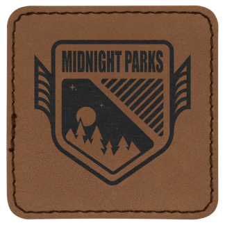 Dark Brown Laserable Leatherette Patch with Adhesive