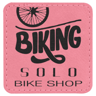 Pink Laserable Leatherette Patch with Adhesive